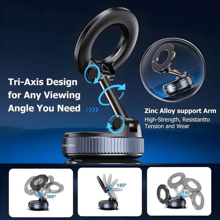 Strong Magnetic Phone Holder – 360° Rotating Car Mount for Smartphones