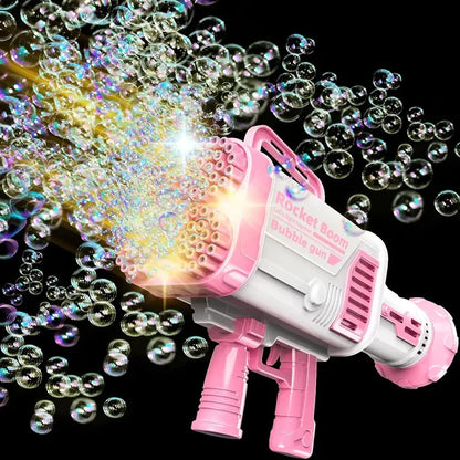BUBBLE FUN Bazooka Bubble Gun – 60 Holes Automatic Bubble Blaster for Kids & Outdoor Play
