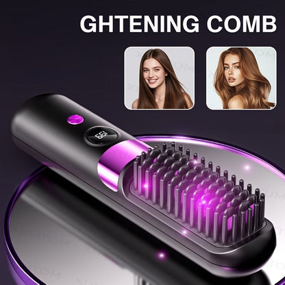2 in 1 Cordless Hair Straightener Brush