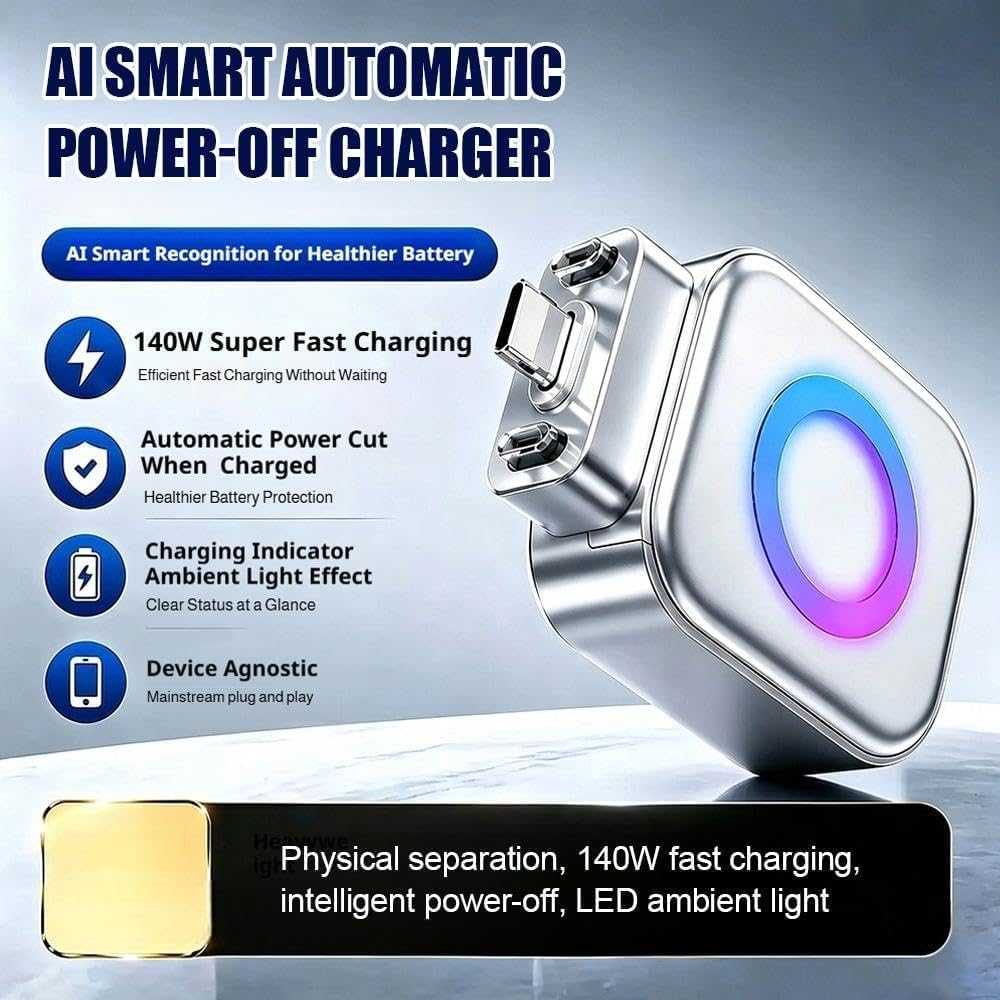Smart AI Auto-Stop Charging Adapter | محول شحن ذكي بإيقاف تلقائي