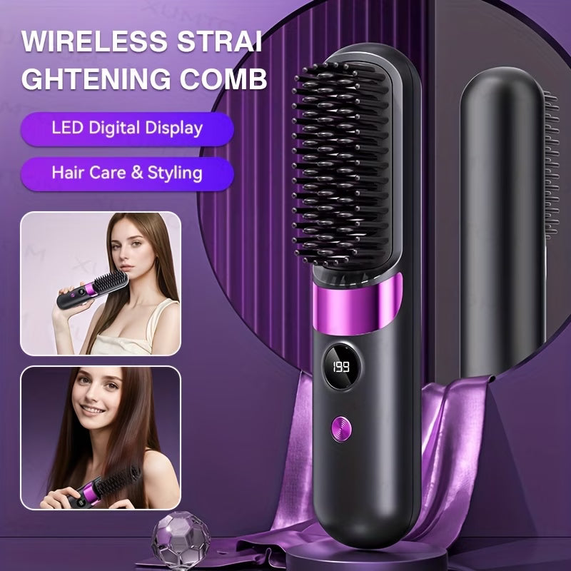 2 in 1 Cordless Hair Straightener Brush